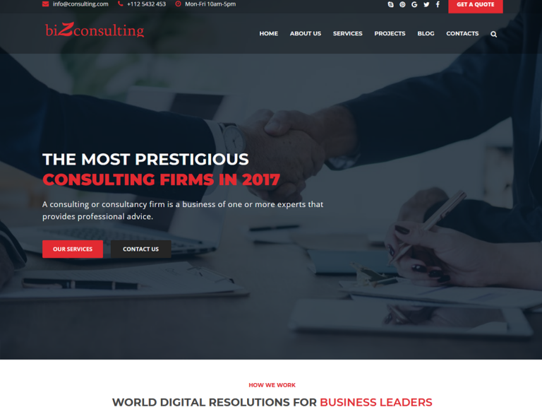 biZconsulting - Consulting & Business Wordpress Free Theme