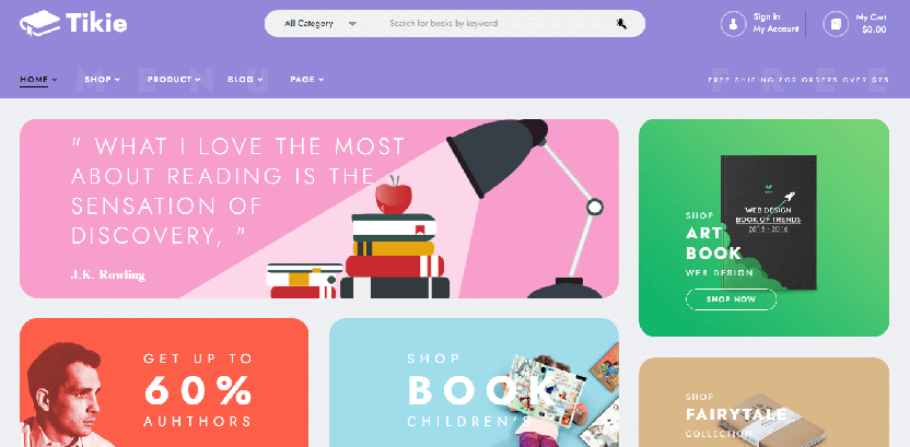 Tikie - bookstore WordPress theme